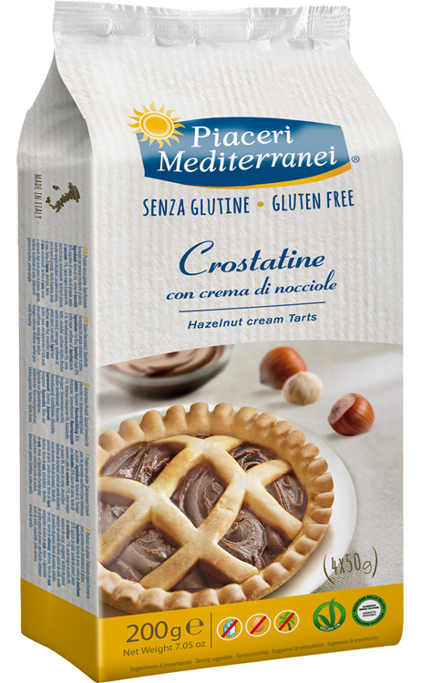PIACERI MEDITERRANEI CROSTATINA CON CREMA DI NOCCIOLA 4 X 50 G - farmacia187.it