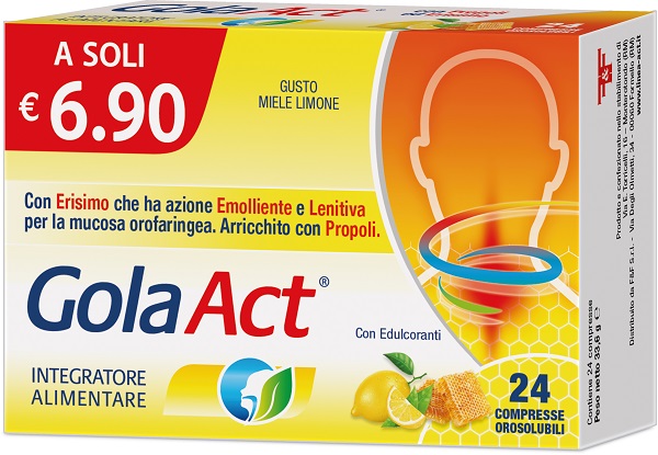 GOLA ACT MIELE E LIMONE 24 COMPRESSE OROSOLUBILI - farmacia187.it