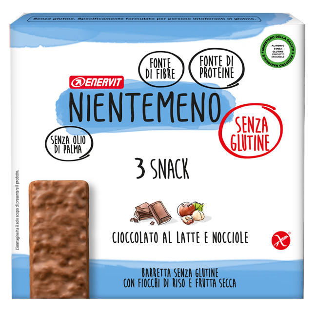NIENTEMENO BAR CIOCCOLATO AL LATTE NOCCIOLE 3 X 33 G - farmacia187.it