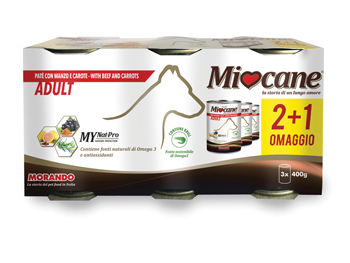 MIOCANE PATE' TRIS ADULT MANZO/CAROTE 3 X 400 G - farmacia187.it