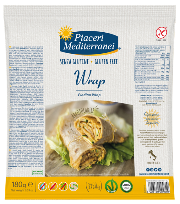 PIACERI MEDITERRANEI PIADINA WRAP 180 G - farmacia187.it