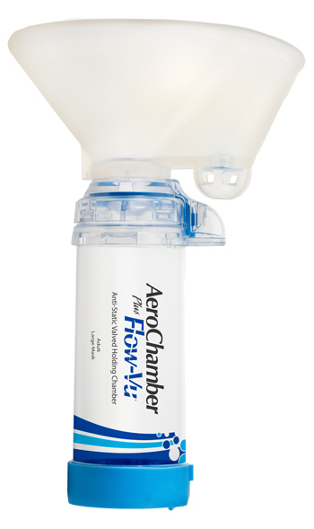 CAMERA DI TENUTA CON VALVOLA AEROCHAMBER PLUS FLOW VU ADULTI LARGE 5+ ANNI - farmacia187.it