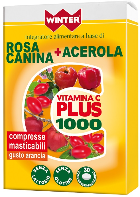 WINTER VITAMINA C PLUS 1000 ROSA CANINA + ACEROLA 30 COMPRESSE MASTICABILI - farmacia187.it