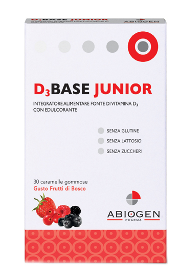D3BASE JUNIOR 30 CARAMELLE GOMMOSE FRUTTI DI BOSCO - farmacia187.it