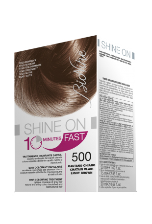 BIONIKE SHINE ON FAST TRATTAMENTO COLORANTE CAPELLI CASTANO CHIARO 500 FLACONE 60 ML + TUBO 60 ML - farmacia187.it