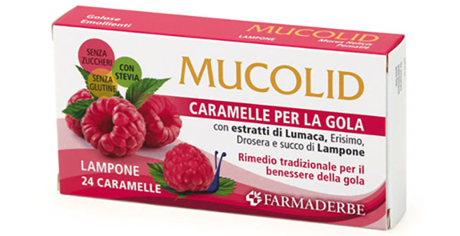 MUCOLID BRONC LUMACA & LAMPONE 24 CARAMELLE - farmacia187.it