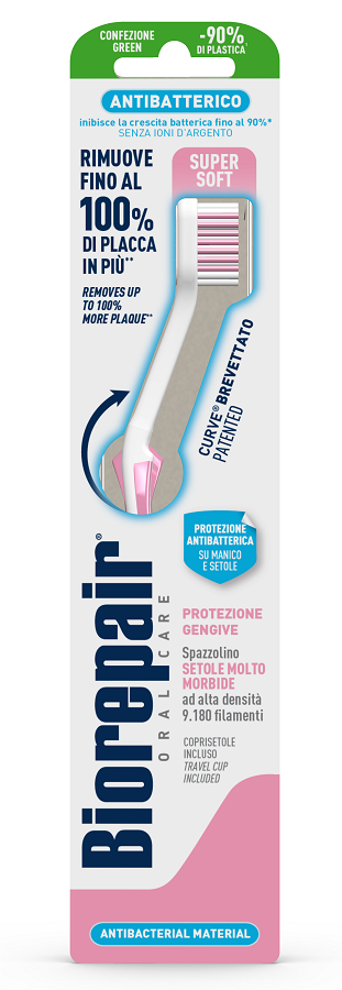 BIOREPAIR ORAL CARE ANTIBATTERICO SPAZZOLINO PIU' COMFORT PROTEZIONE GENGIVE SETOLE SUPER SOFT - farmacia187.it