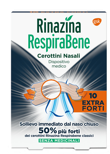 RINAZINA RESPIRABENE CEROTTI NASALI EXTRA FORTI 10 PEZZI - farmacia187.it