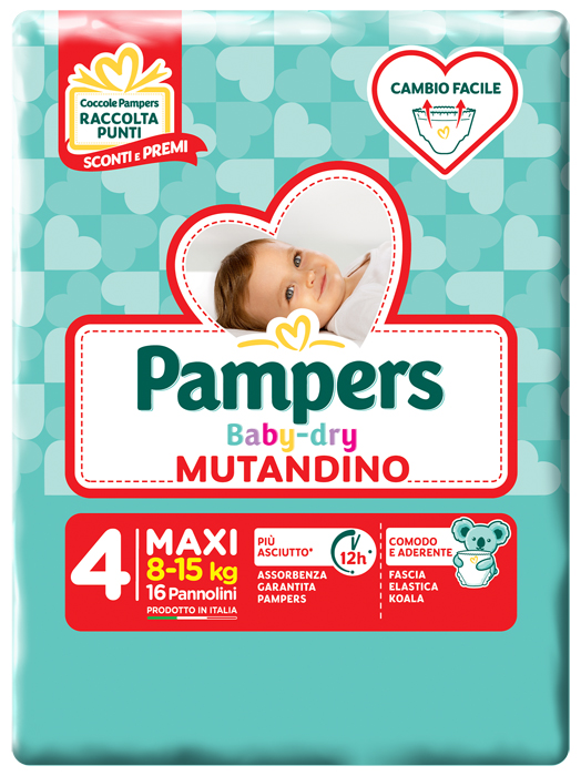 PAMPERS BABY DRY MUTANDINA MAXI 4 SMALL PACK 16 PEZZI - farmacia187.it