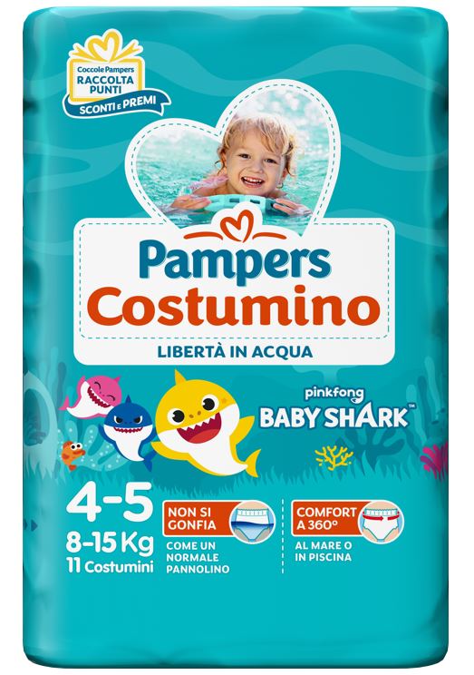 PAMPERS COSTUMINO BABY SHARK CP S 4-5 11 PEZZI - farmacia187.it
