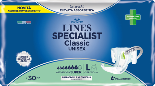 PANNOLONE MUTANDINA LINES SPECIALIST CLASSIC SUPER ULTRA MG 30 PEZZI - farmacia187.it
