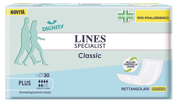 PANNOLONE LINES SPECIALIST CLASSIC RETTANGOLARE CON BARRIERA CONTROL 30 PEZZI - farmacia187.it