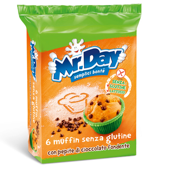 MR DAY MUFFIN SENZA GLUTINE CON PEPITE DI CIOCCOLATO FONDENTE 6 X 42 G - farmacia187.it
