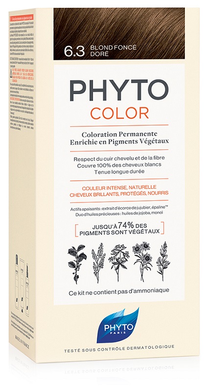 PHYTOCOLOR 6.3 BIONDO SCU DOR 1 LATTE + 1 CREMA + 1 MASCHERA + 1 PAIO DI GUANTI - farmacia187.it