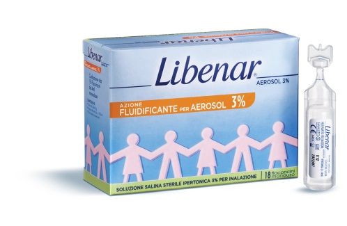 SOLUZIONE SALINA IPERTONICA 3% LIBENAR PER INALAZIONE CON AEROSOL 18 FLACONCINI MONOUSO X 4ML - farmacia187.it