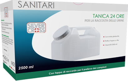 CONTENITORE PER URINA STERILE SILVER CROSS 24 ORE CAPIENZA 2500 ML - farmacia187.it