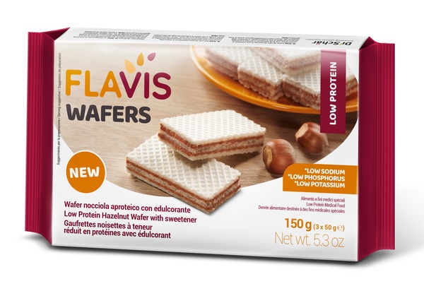 FLAVIS WAFERS NOCCIOLA APROTEICO 3 PORZIONI DA 50 G - farmacia187.it
