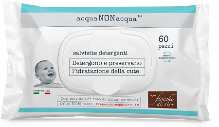 FIOCCHI DI RISO ACQUA NON ACQUA SALVIETTE DETERGENTI 60 PEZZI - farmacia187.it
