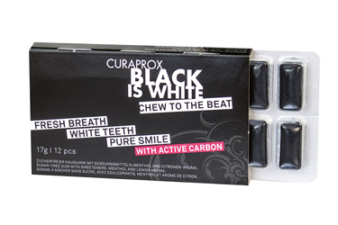 CURAPROX BLACK IS WHITE TO GO CHEWING GUM SLEEVE 12 PEZZI - farmacia187.it