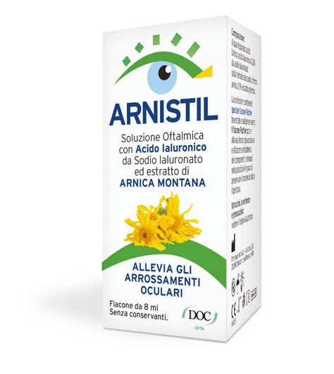 ARNISTIL SOLUZIONE OFTALMICA ACIDO IALURONICO 0,2% + ESTRATTO DI ARNICA MONTANA 0,1% FLACONE 8 ML - farmacia187.it