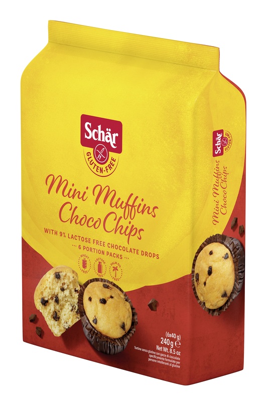 SCHAR MINI MUFFIN CHOCO CHIPS SENZA LATTOSIO 6 MONOPORZIONI DA 40 G - farmacia187.it