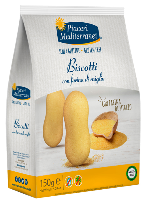 PIACERI MEDITERRANEI BISCOTTI FARINA DI MIGLIO 150 G - farmacia187.it