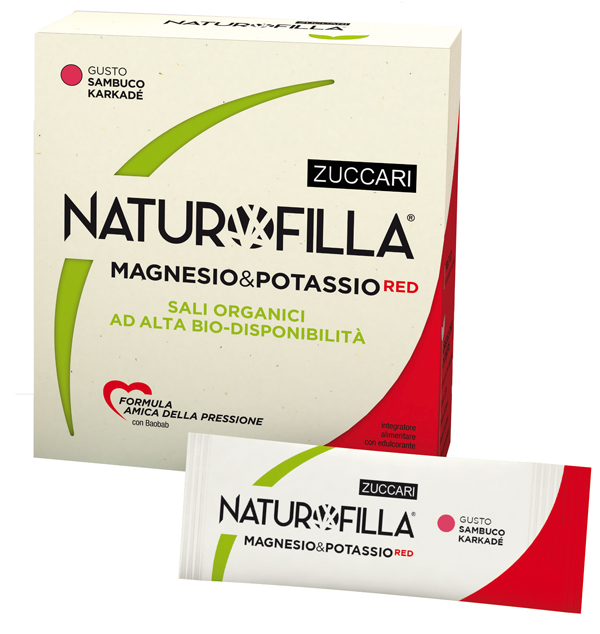 NATUROFILLA MAGNESIO & POTASSIO RED GUSTO SAMBUCO-KARKADE' 14 STICK PACK - farmacia187.it