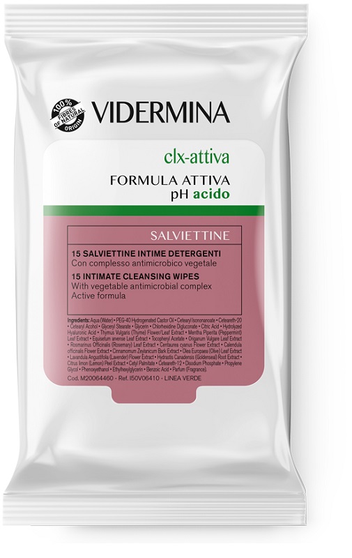 VIDERMINA CLX ATTIVA 15 SALVIETTE INTIME DETERGENTI - farmacia187.it