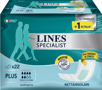 LINES SPECIALIST PANNOLONE RETTANGOLARE 22 PEZZI - farmacia187.it