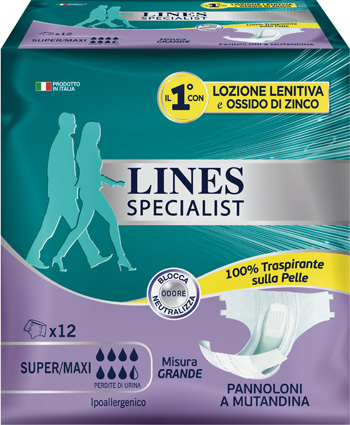 LINES SPECIALIST PANNOLONE A MUTANDA GRANDE 12  PEZZI - farmacia187.it