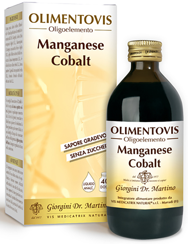 OLIMENTOVIS OLIGOELEMENTO MANGANESE COBALT LIQUIDO ANALCOLICO SENZA ZUCCHERI 200 ML 40 DOSI - farmacia187.it