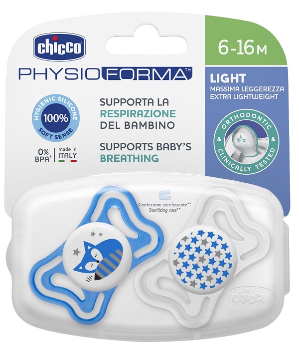 CHICCO SUCCHIETTO LIGHT BOY SILICONE 6-16 MESI 2 PEZZI - farmacia187.it