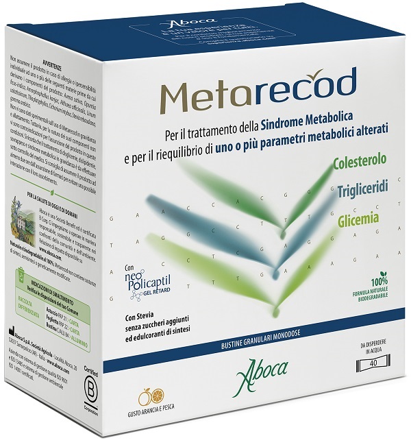 METARECOD 40 BUSTINE GRANULARI X 2,5G GUSTO ARANCIA E PESCA - farmacia187.it