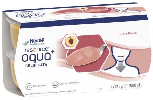 RESOURCE AQUA ACQUA GELIFICATA+PEACH CUP 6 4X125 G - farmacia187.it