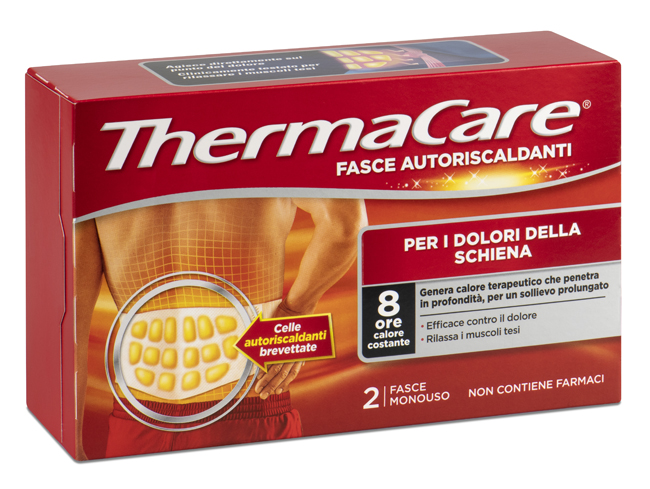 FASCIA AUTORISCALDANTE A CALORE TERAPEUTICO THERMACARE SCHIENA 2 PEZZI - farmacia187.it