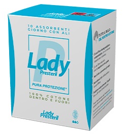 LADY PRESTERIL ASSORBENTI GIORNO CON ALI RIPIEGATI BIODEGRADABILI 10 PEZZI - farmacia187.it