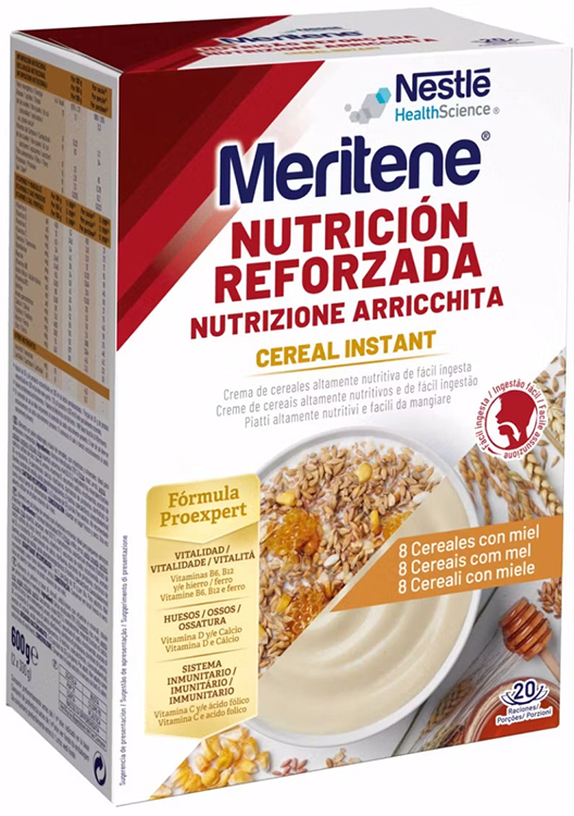 MERITENE CEREAL INSTANT 8 CEREALI E MIELE 2 PEZZI DA 300 G - farmacia187.it