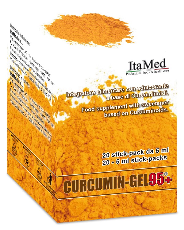 CURCUMIN GEL 95+ 20 BUSTINE STICK PACK MONODOSE DA 5 ML AROMA LAMPONE - farmacia187.it