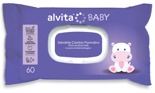 ALVITA BABY SALVIETTE PURE WATER 60 PEZZI - farmacia187.it