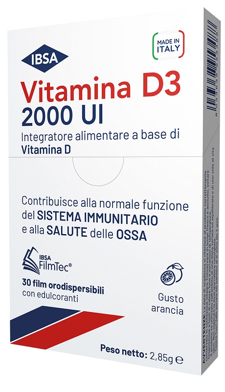 VITAMINA D3 IBSA 2000 UI 30 FILM ORODISPERSIBILI - farmacia187.it