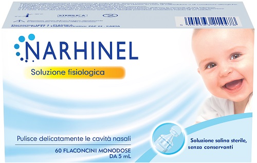 SOLUZIONE FISIOLOGICA PER ASPIRATORE NASALE NARHINEL 60 FLACONCINI DA 5 ML - farmacia187.it